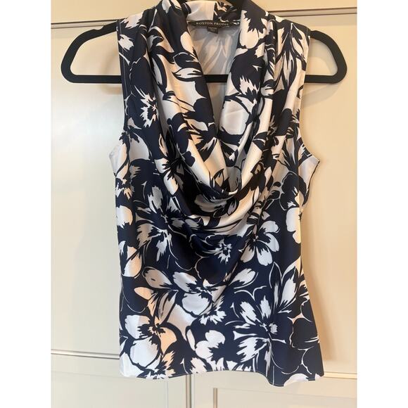 Boston Proper Cowl-Neck Charmeuse Blouse XXS Fits Large 00-2 - Picture 4 of 6